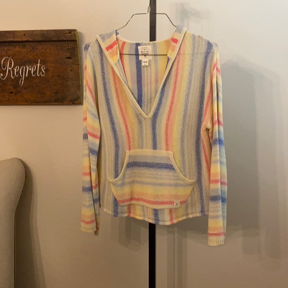 Billabong colorful knit/ crochet hoodie